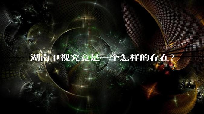 湖南卫视究竟是一个怎样的存在？